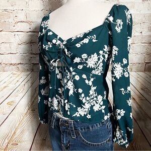 Abercrombie Fitch floral smocked blouse top